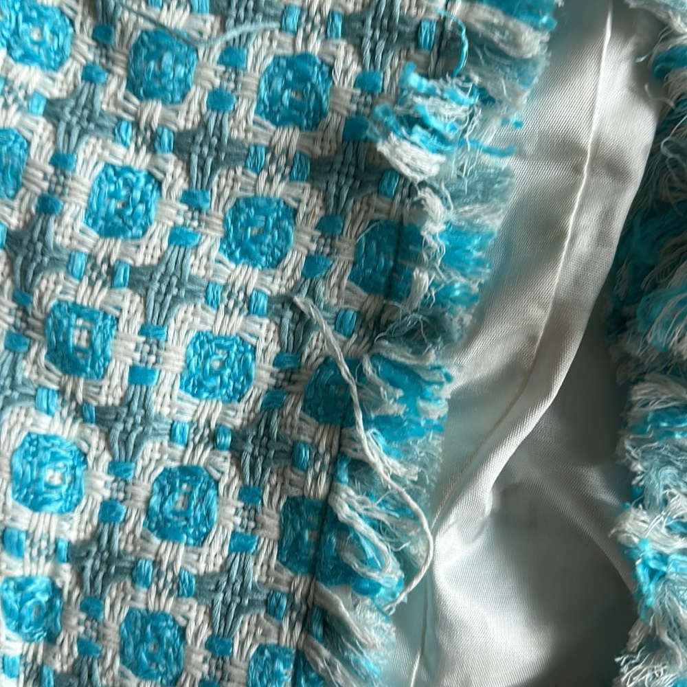 Trina Turk Tweed Blue and White Jacket size 6 - Picture 5 of 6